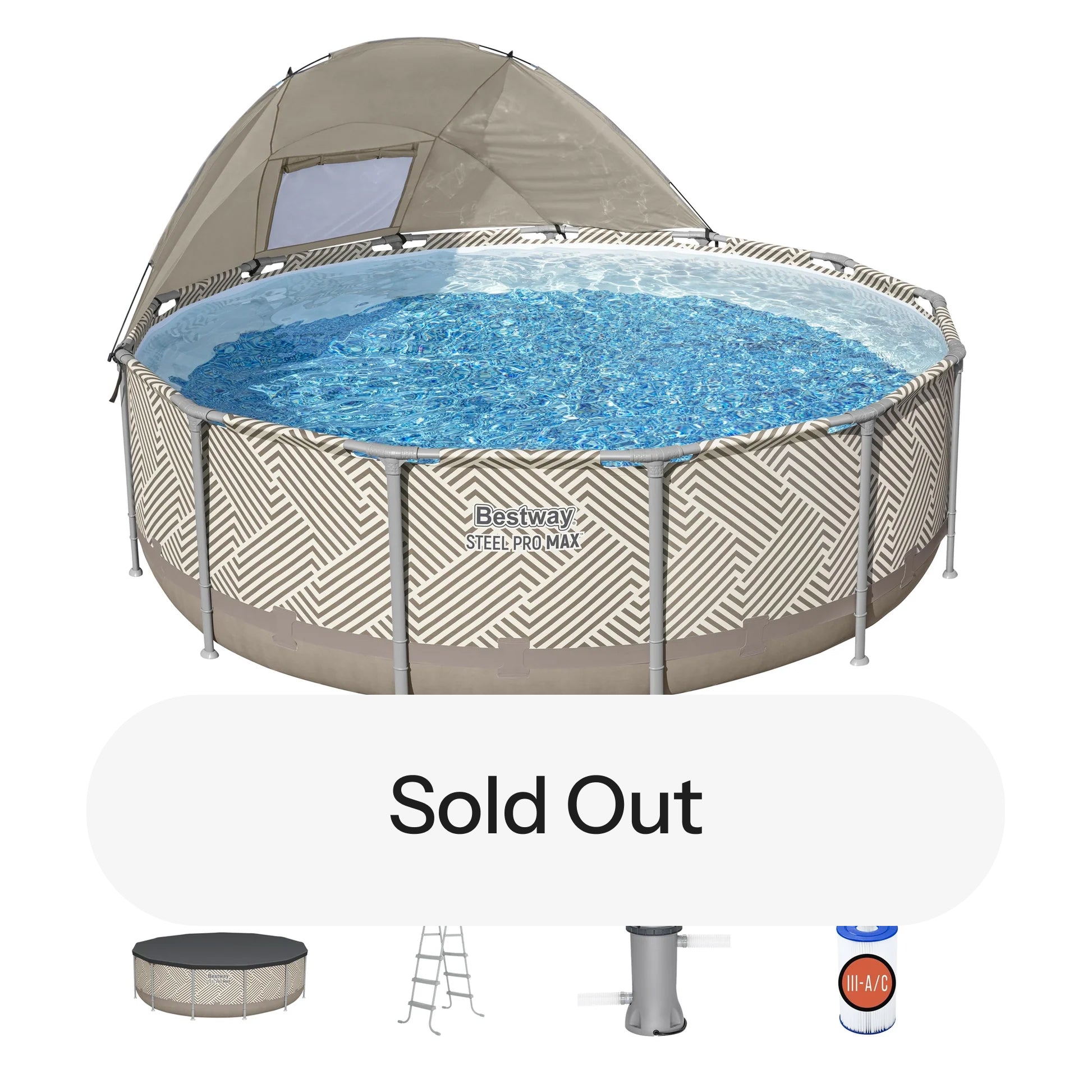 Bestway Steel Pro MAX 13' x 42" Round Above Ground Pool Set with Canopy