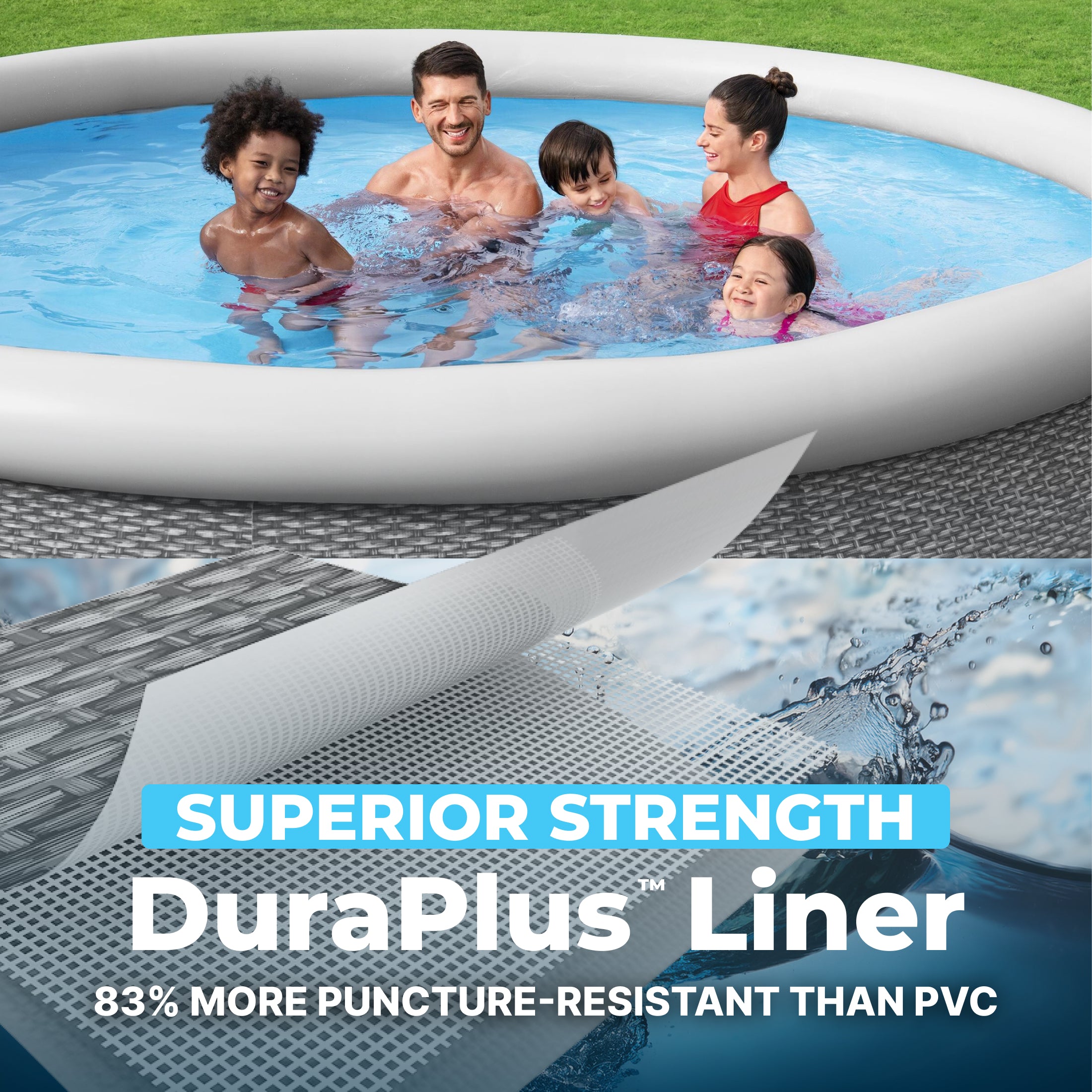 Bestway Fast Set 12’ x 30” Inflatable Round Soft Sided Above Ground Pool Set