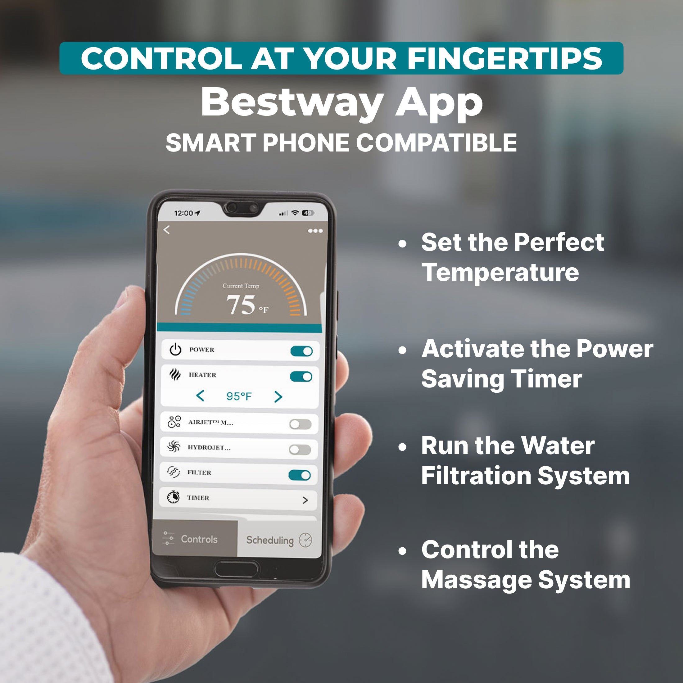 Pompe de chauffage intelligente pour spa SaluSpa AirJet avec commande par application
