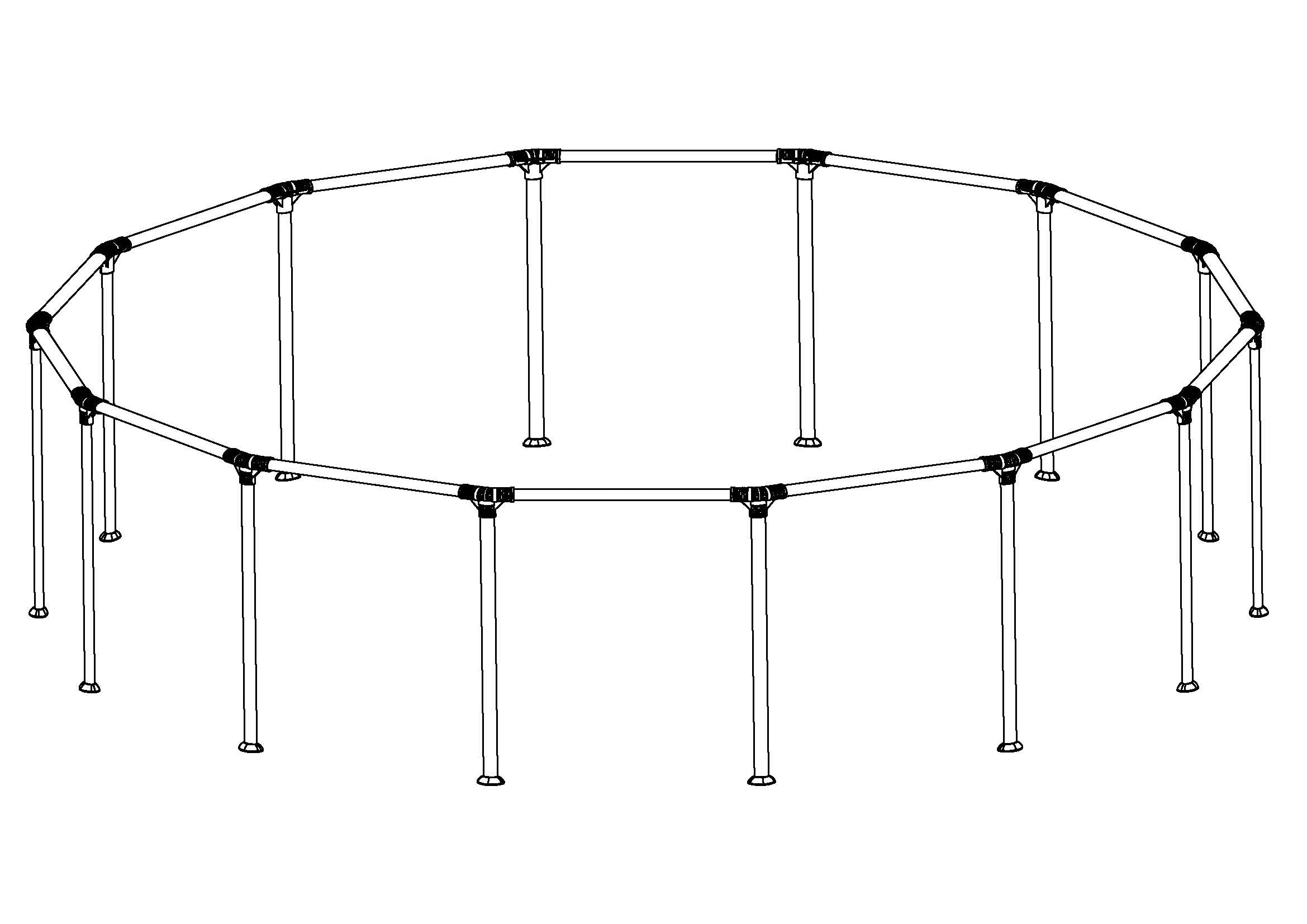 Coleman Steel Pro MAX 14' x 33" Above Ground Round Pool Frame Set Replacement, Silver (Top Rail and Vertical Legs)