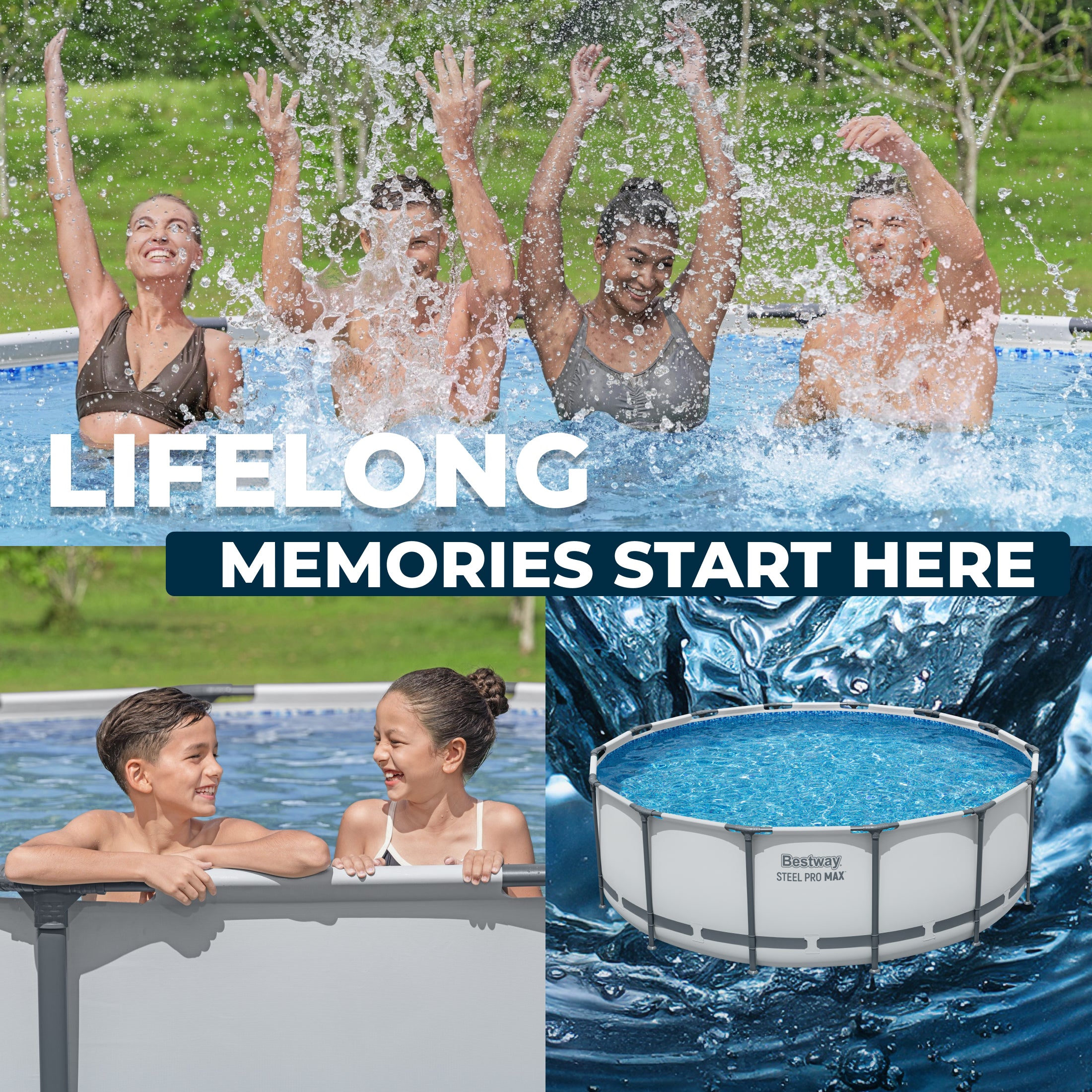 Piscina elevada redonda Bestway Steel Pro MAX de 14' x 48"