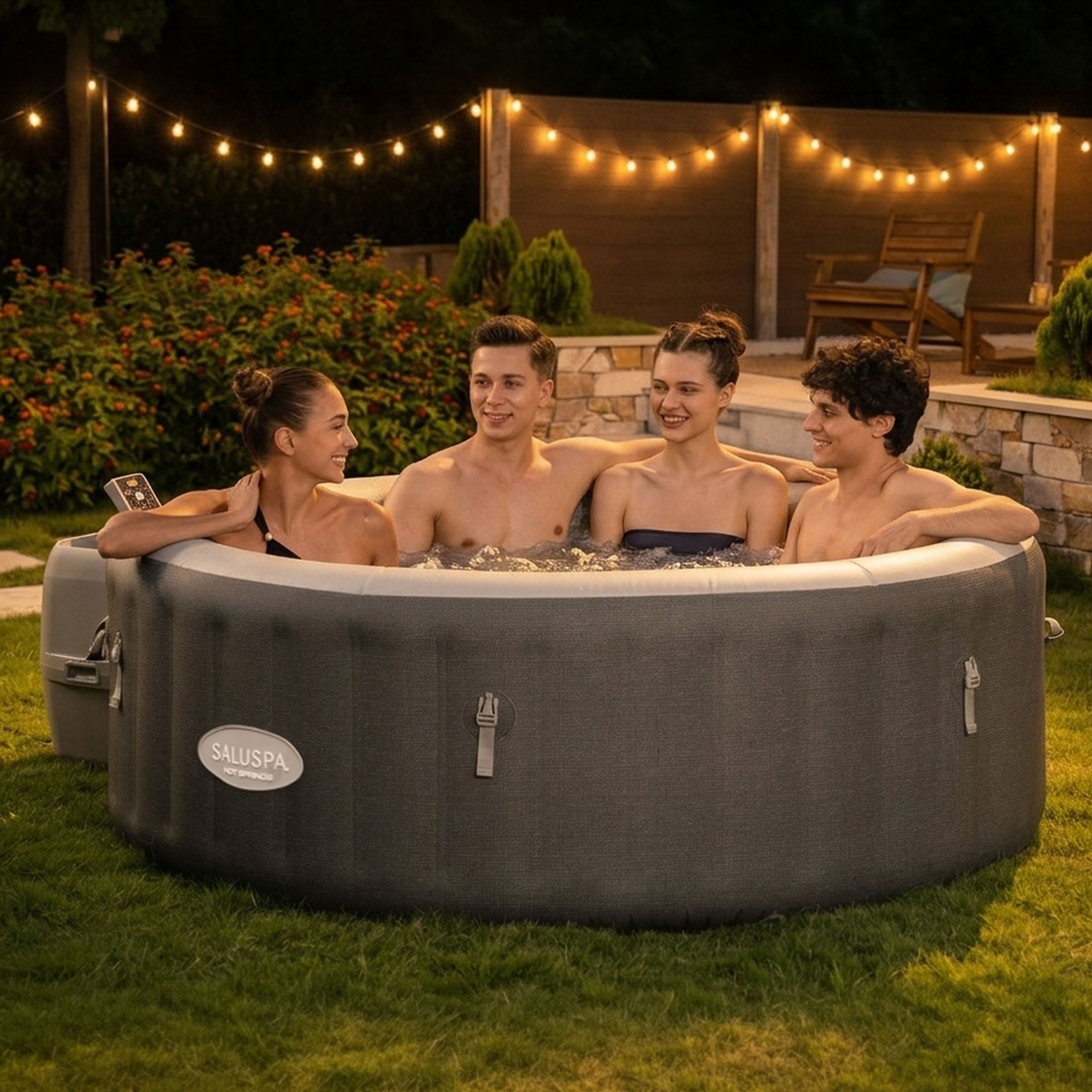 SaluSpa Hot Springs Energy-Efficient AirJet 2-4 Person Inflatable Hot Tub