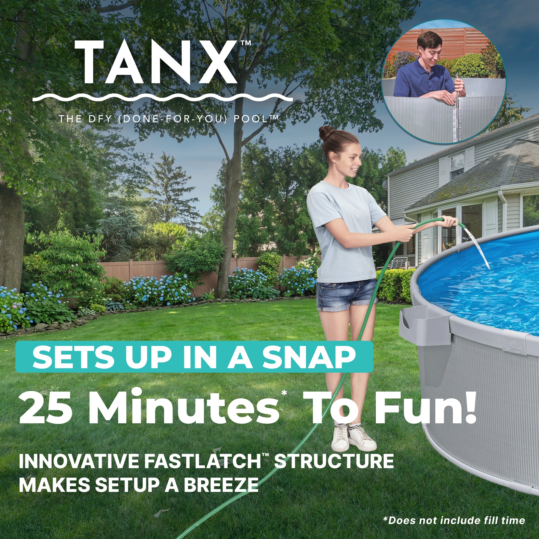 Bestway TANX 10' x 24" Round Above Ground Stock Tank Pool, All-in-One Set