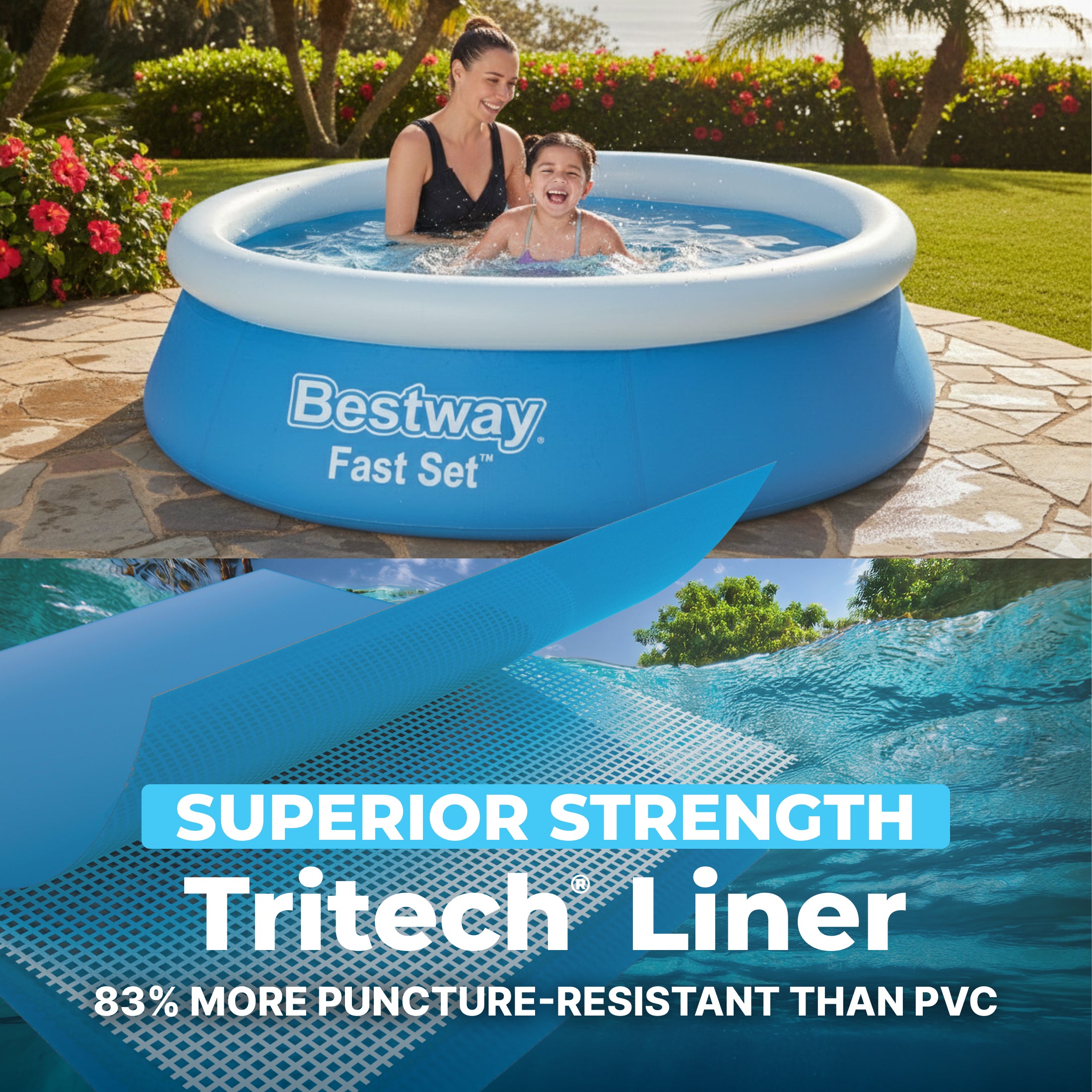 Bestway Fast Set 6’ x 20” Round Inflatable Pool
