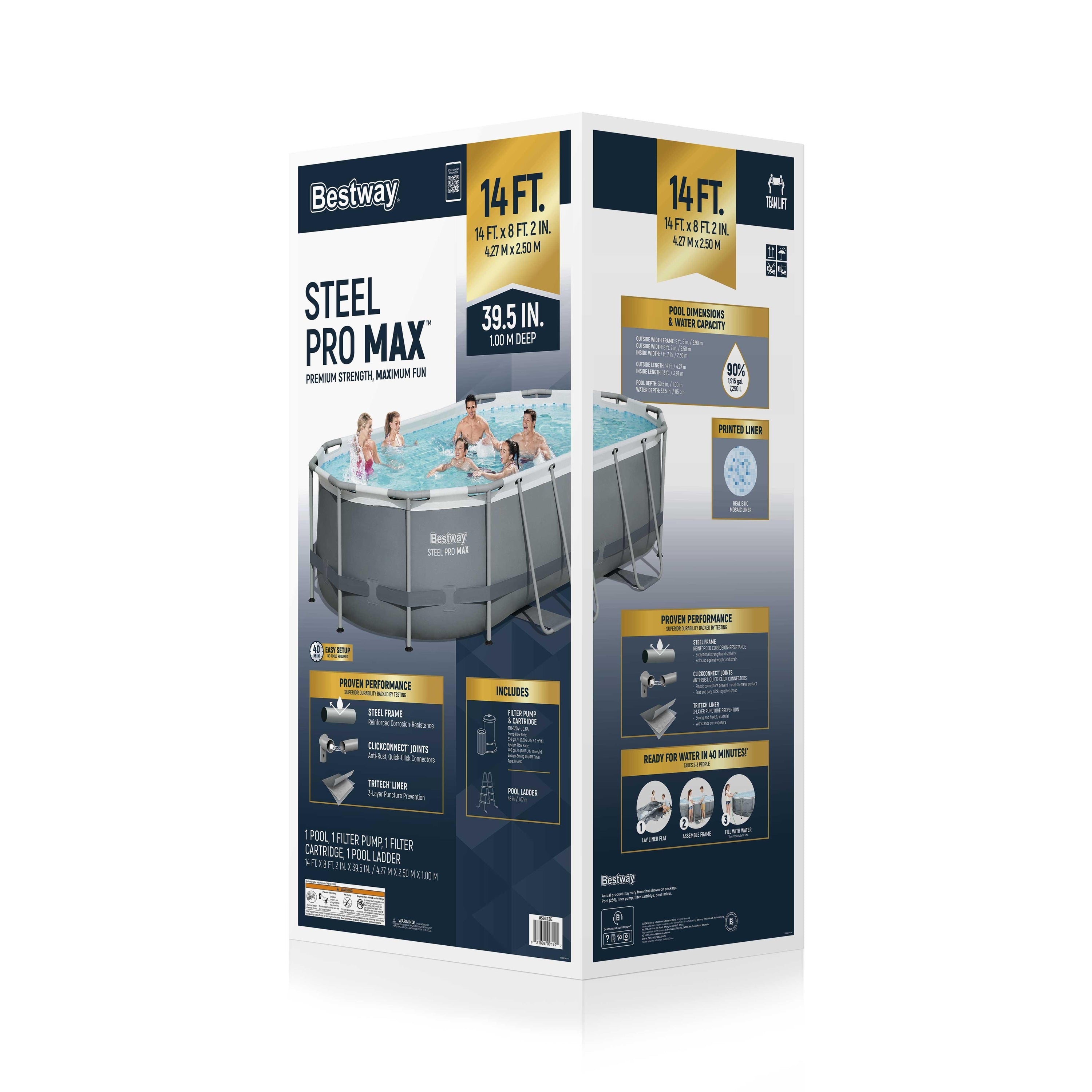 Bestway Steel Pro MAX Above Ground Pool Set 14' x 8'2" x 39.5"
