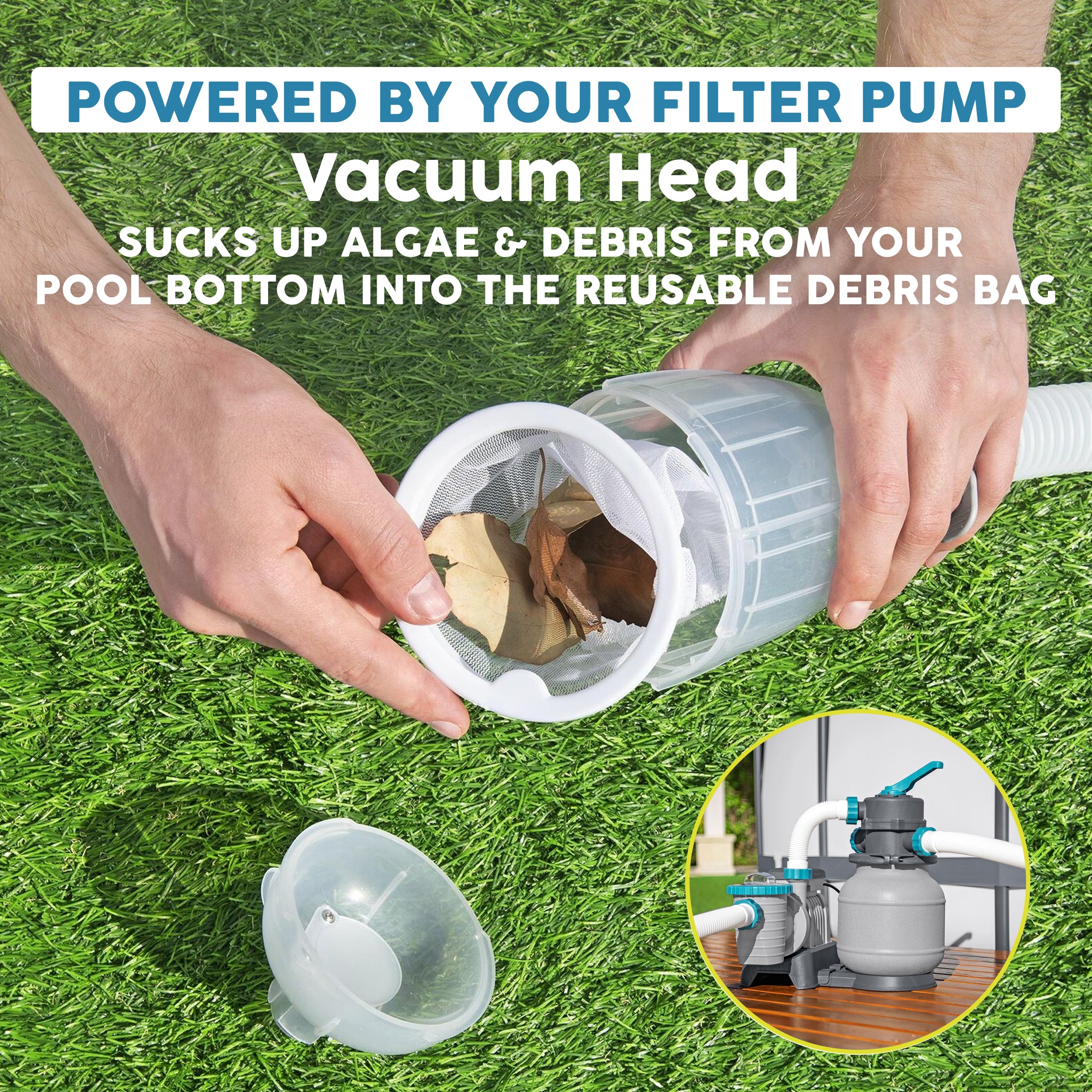 Kit de mantenimiento de piscinas Bestway AquaClean con aspiradora y skimmer