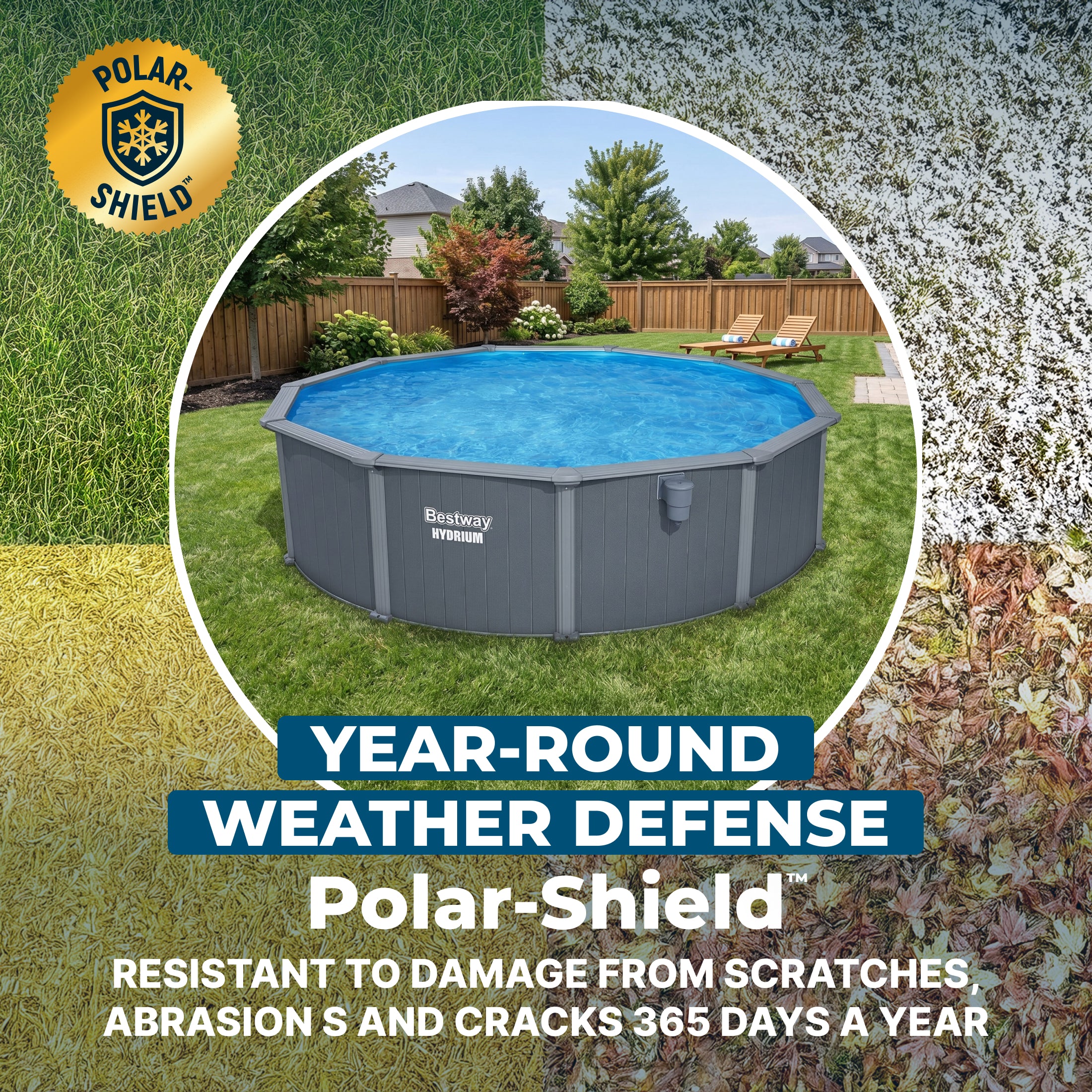 Bestway Hydrium FASTLATCH 16' x 52" Round Steel Wall Above Ground Pool Set