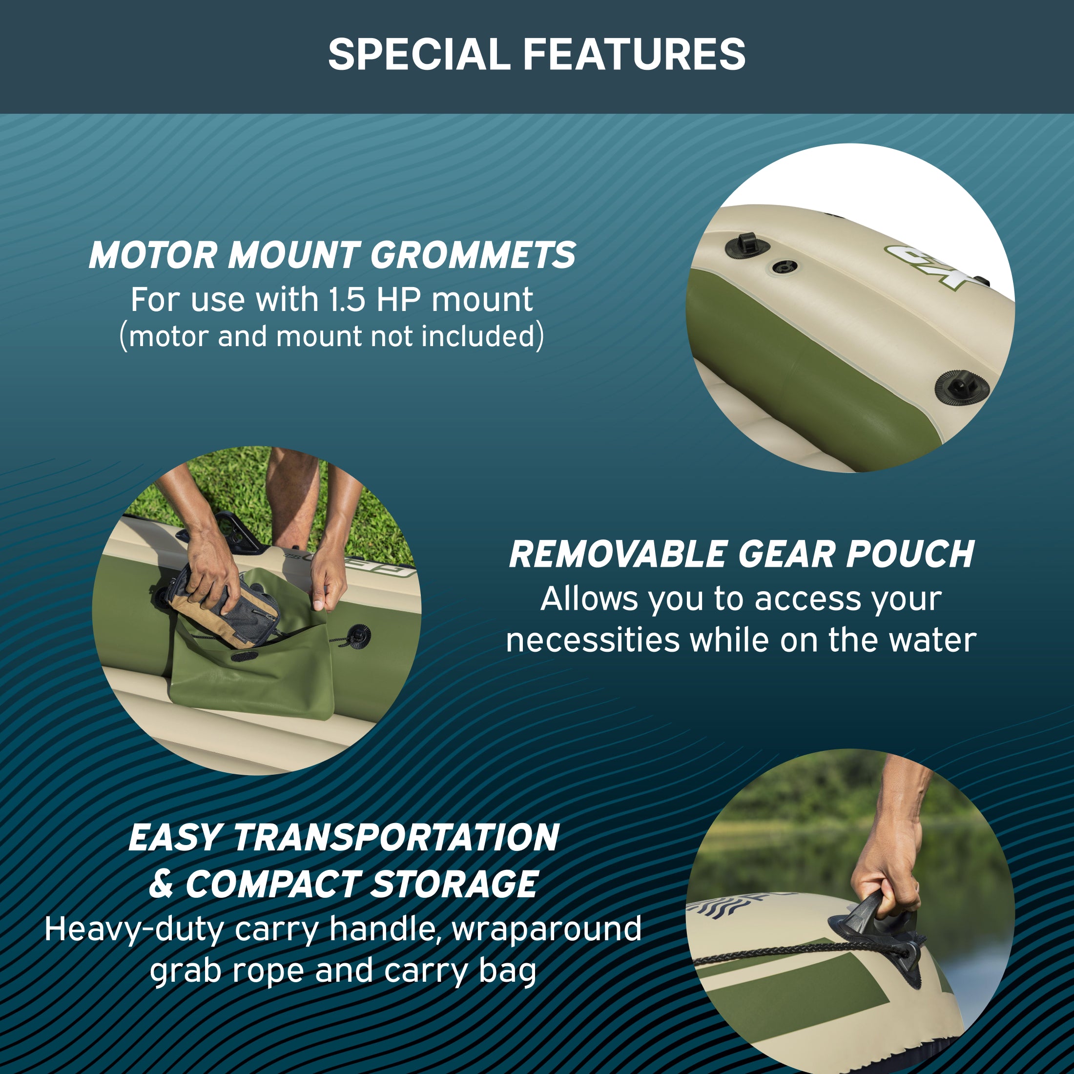 Hydro Force Voyager X3 Inflatable 3-Person Raft Set 9'8"