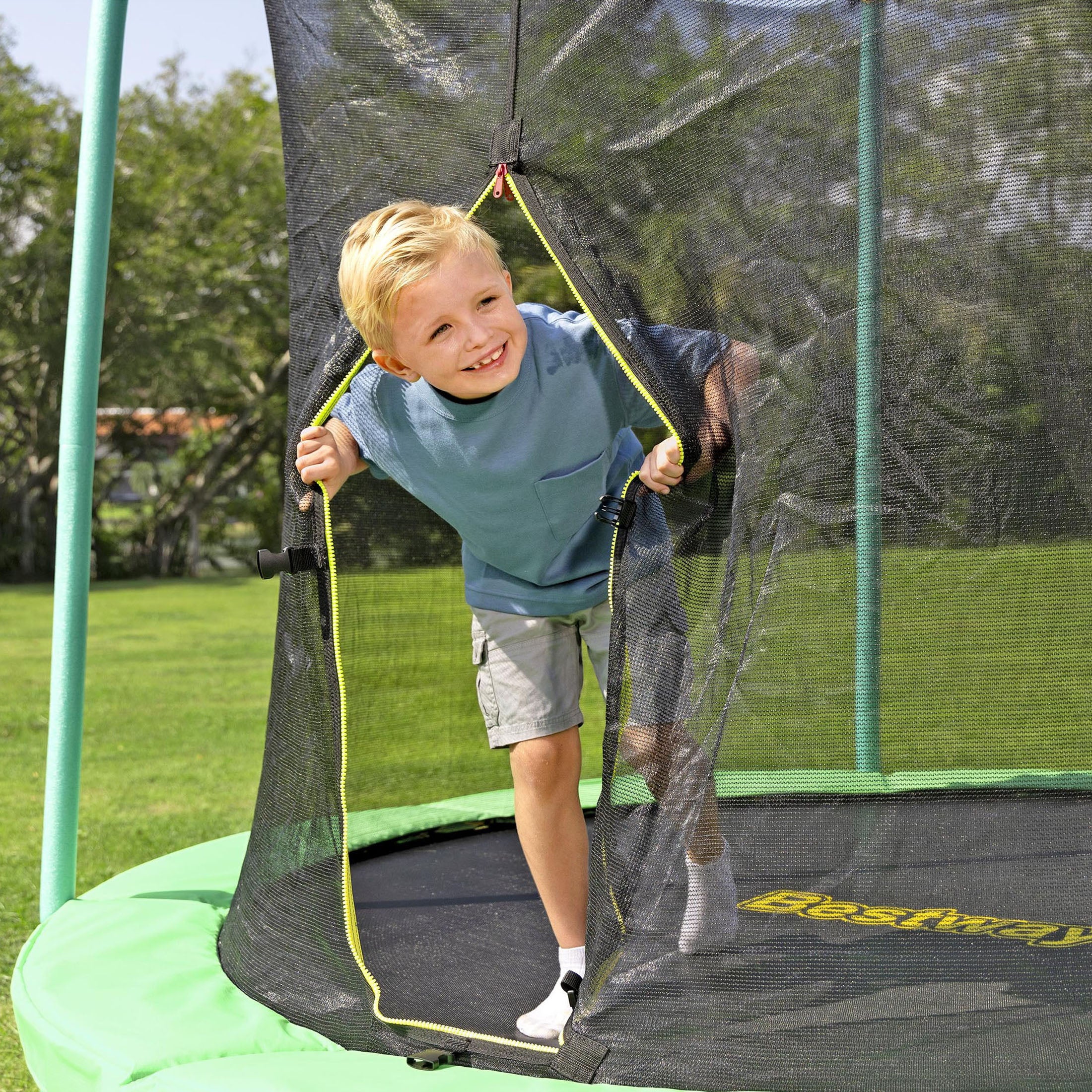 Trampoline d'extérieur Bestway Xtreme Air de 2,4 m (8 pi), filet de sécurité sans espace, acier antirouille, installation rapide