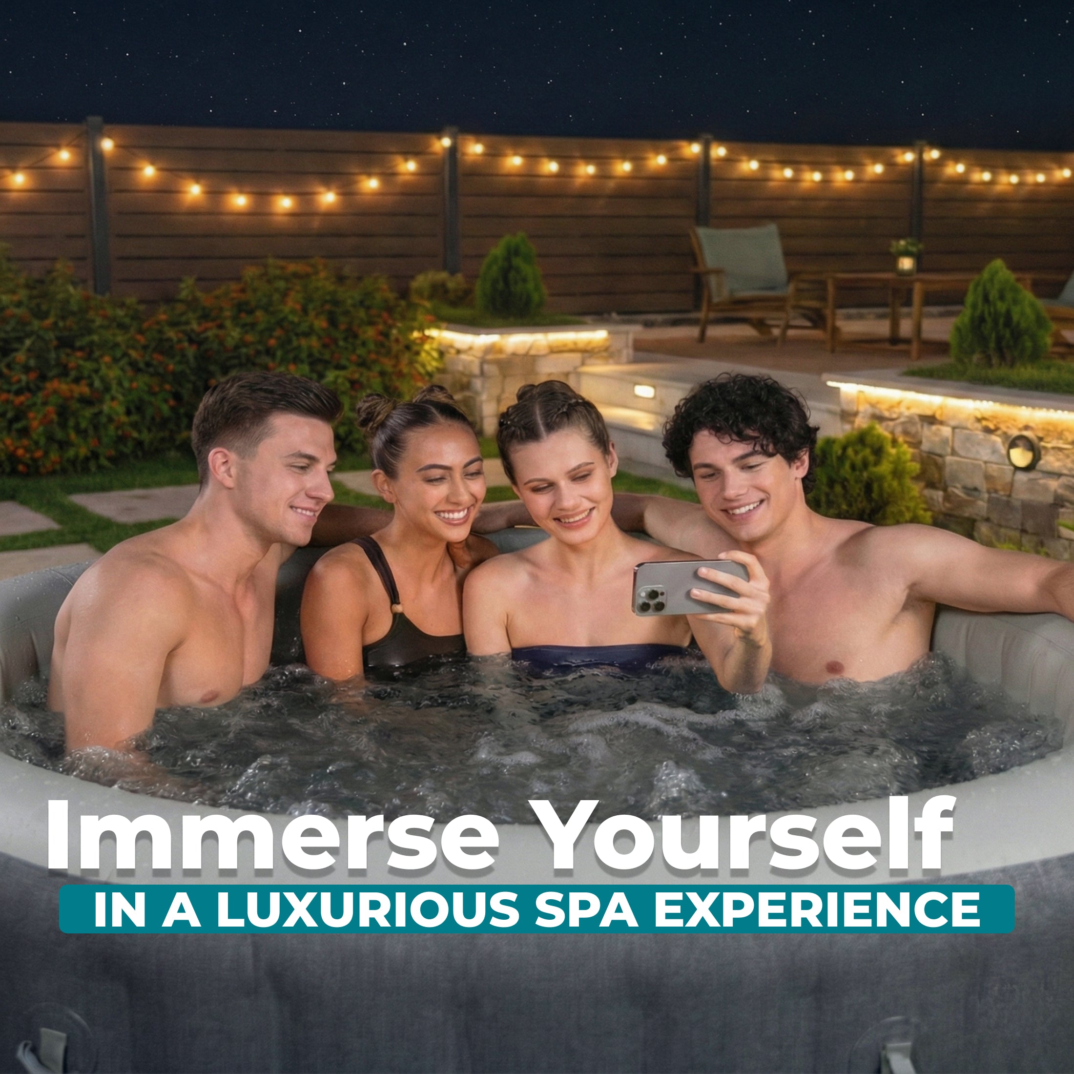 SaluSpa Hot Springs Energy-Efficient AirJet 2-4 Person Inflatable Hot Tub