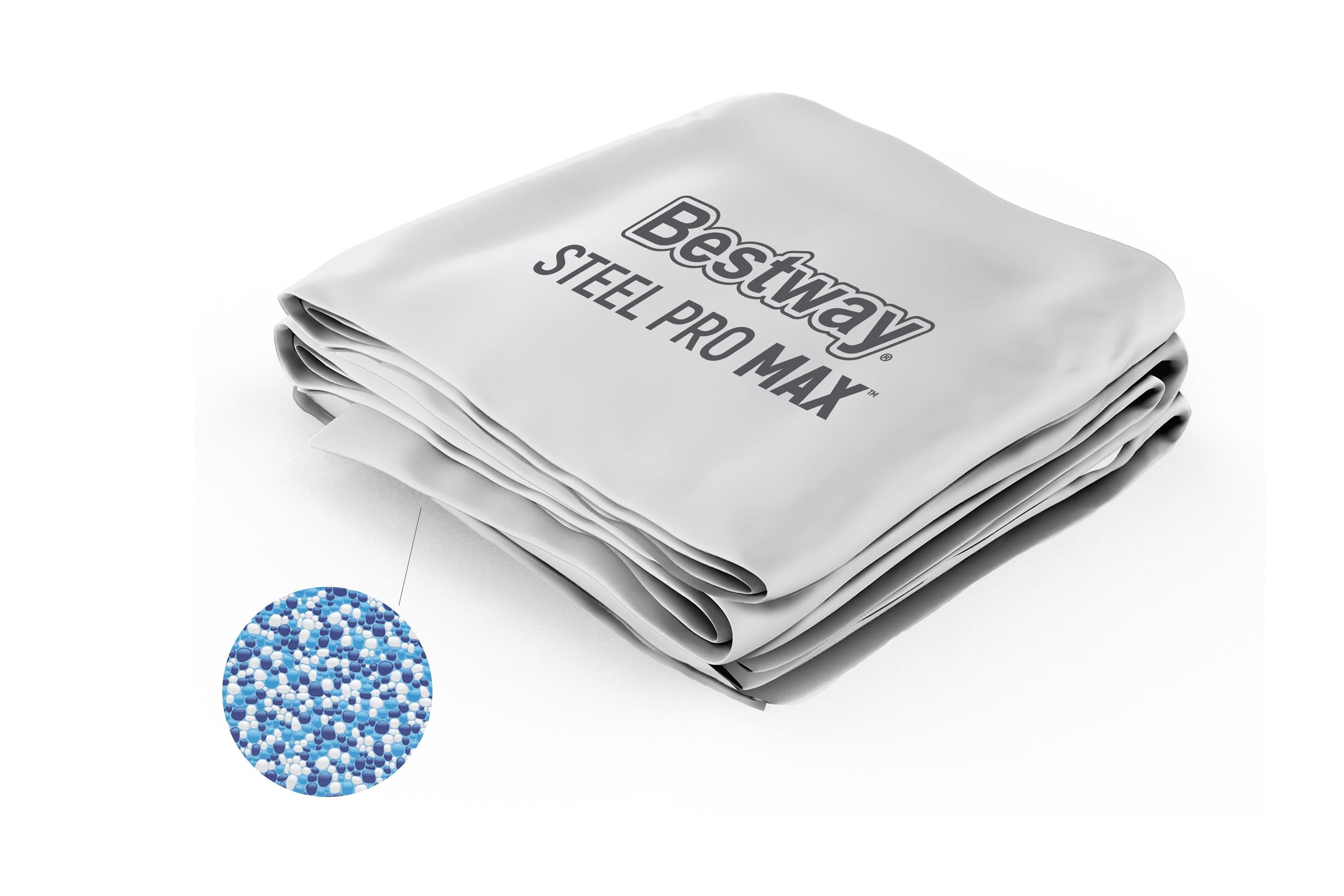 Revêtement de rechange pour piscine hors sol ronde Steel Pro MAX 10 pi x 30 po, gris