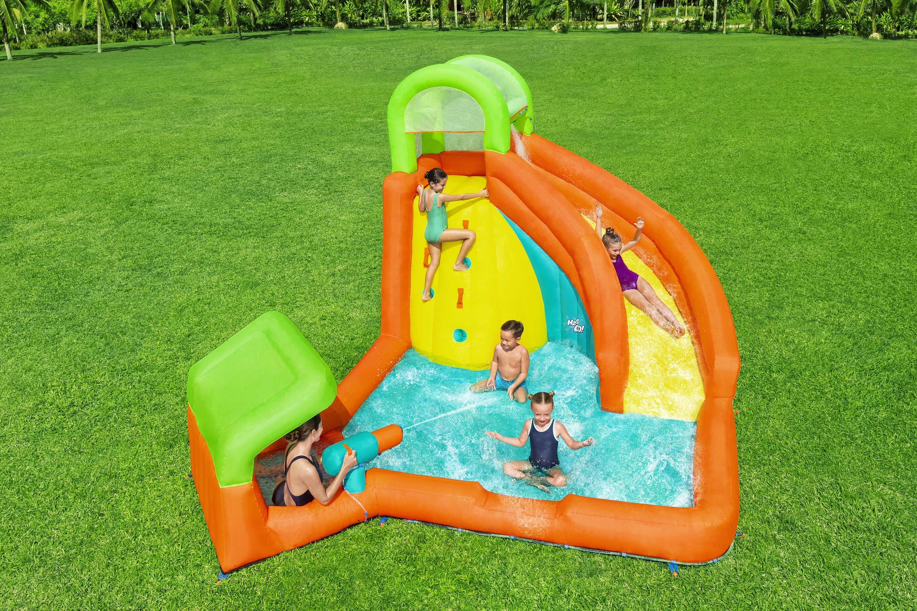 H2OGO! Canopy Cove 8'8" Kids Inflatable Mega Water Park