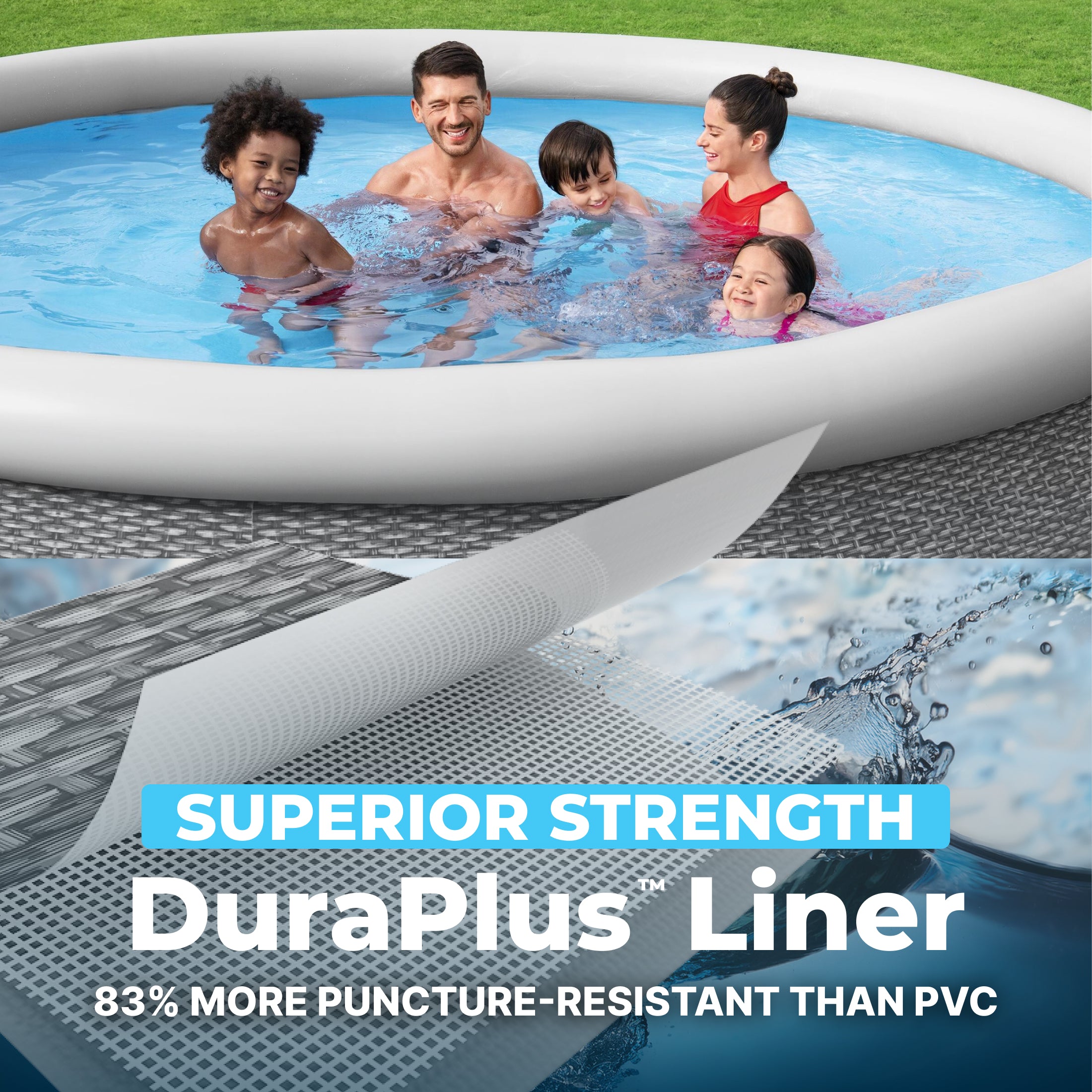 Bestway Fast Set 12’ x 30” Inflatable Round Soft Sided Above Ground Pool Set