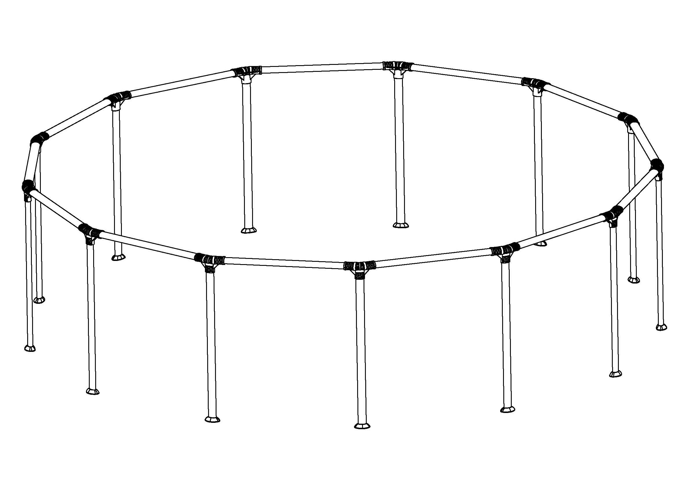 13' x 42"/3.96m x 1.07m Pool Complete Frame(1/2)