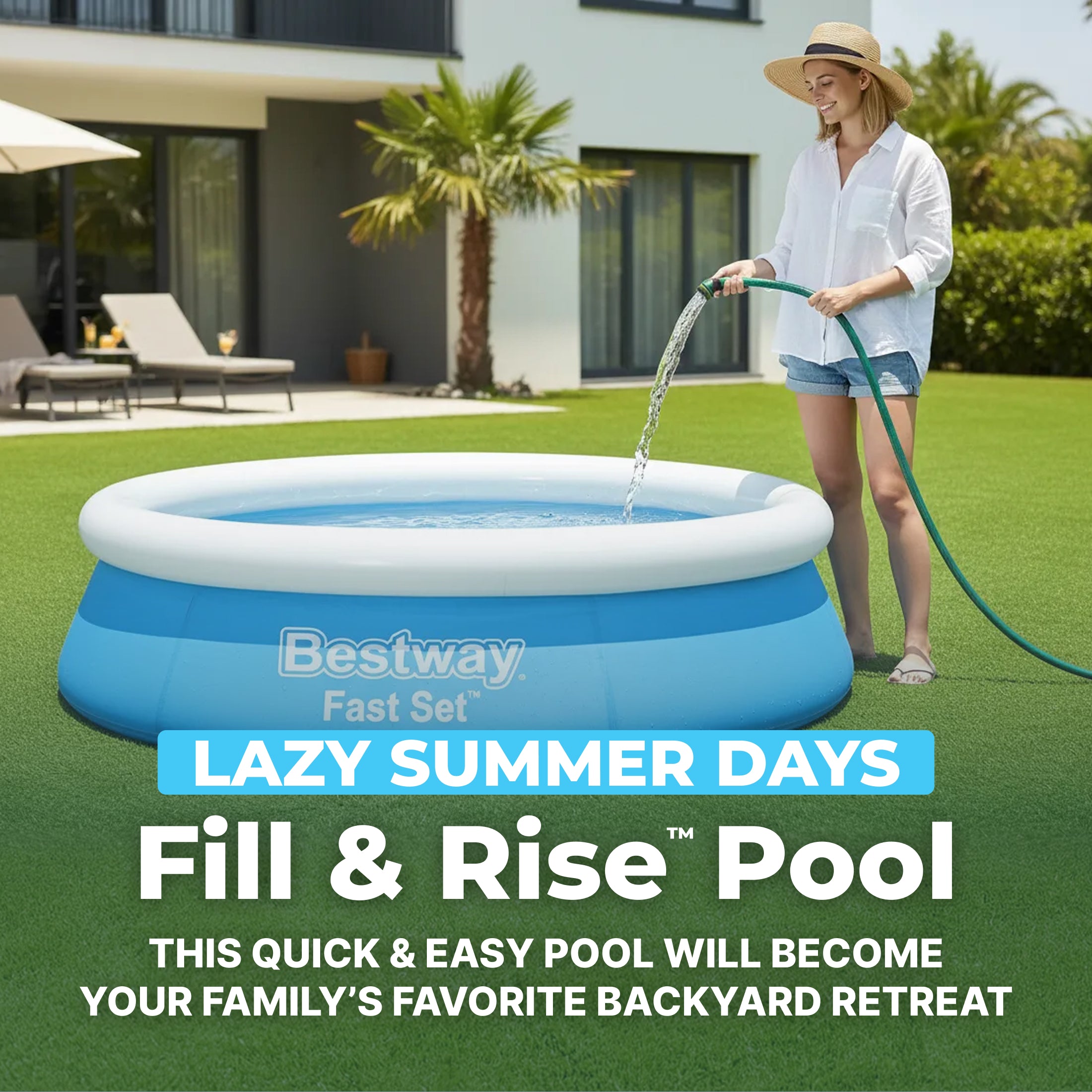 Bestway Fast Set 6’ x 20” Round Inflatable Pool
